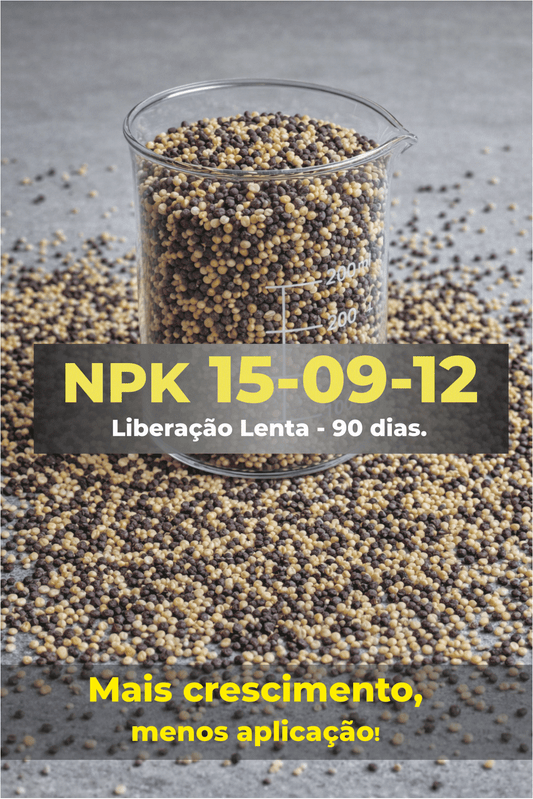 Adubo NPK 15-09-12 1kg Liberação Lenta 3 Meses – Fertilizante para Plantas, Jardim, Vasos, Orquídeas e Suculentas
